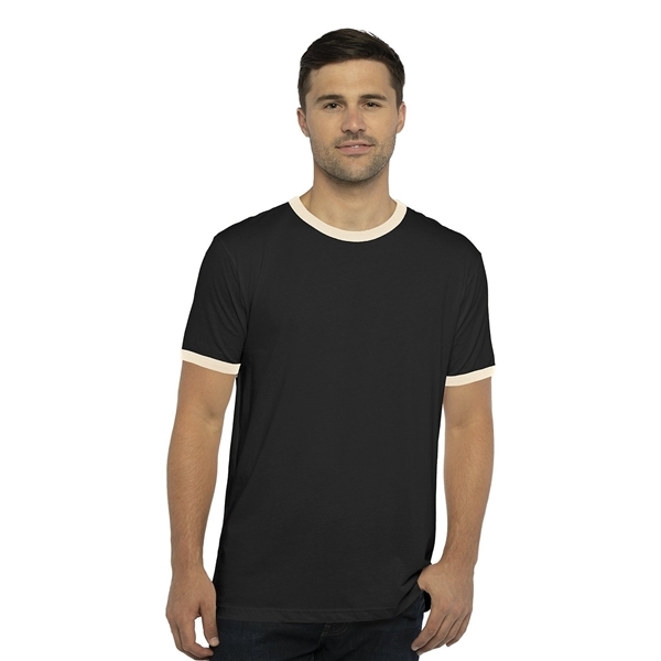 Next Level Unisex Cotton Ringer T-Shirt Natural/Forest Green M