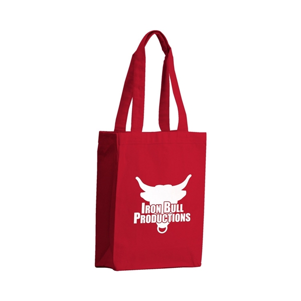 Orangebag Red 12 oz Canvas Shopping Tote Bag, 5 Gusset, Strap Handles