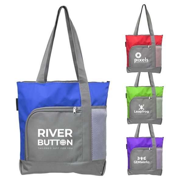 50 Promotional Personalized 600D Polyester Tote Bag w/Zipper