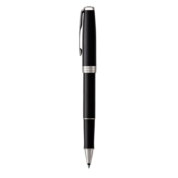 Parker Sonnet Capped Rollerball Pen, Black Lacquer w / Chrome Trim, Fine Point, Black Ink