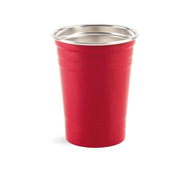 Party Time Stainless Tumbler - 17 oz - Red