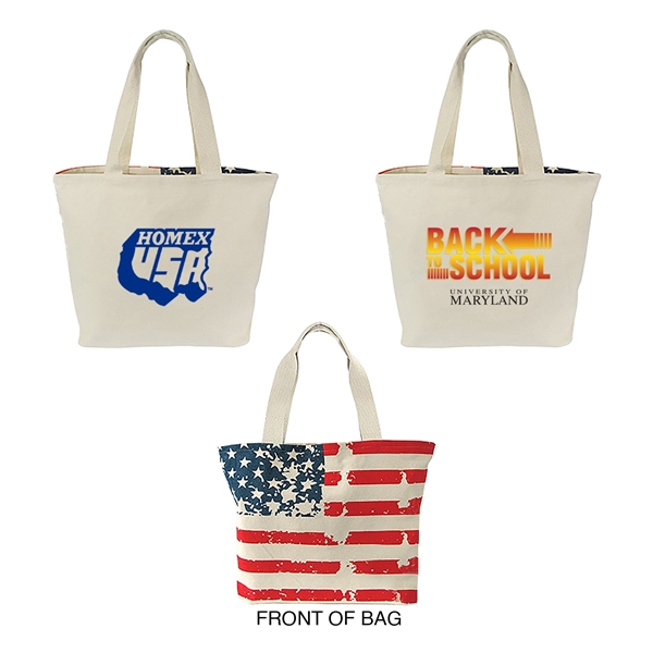 Patriotic USA Canvas Tote Bag