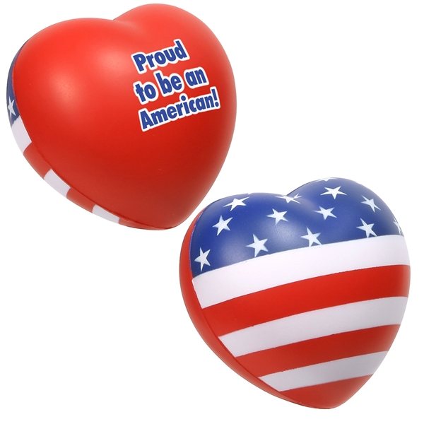Patriotic Valentine Heart Stress Ball - Stress Relievers