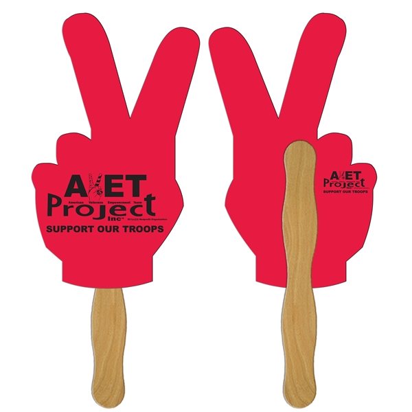 Peace Sign Digital Hand Fan (2 Sides)- Paper Products