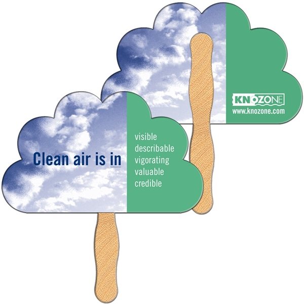 Peacock / Cloud Digital Hand Fan (2 Sides)- Paper Products