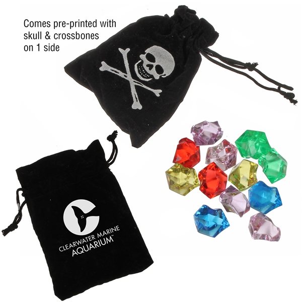 Pirates Treasure Black Felt Bag with Gems