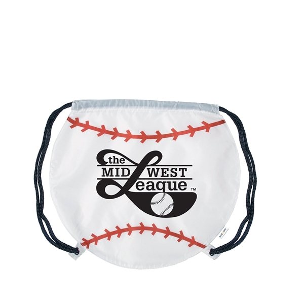 Polyester Gametime Baseball Drawstring Backpack 17 X 14.5