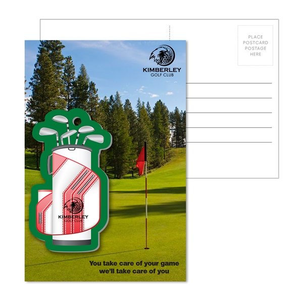 Post Card With Full - Color Golf Bag Luggage Tag