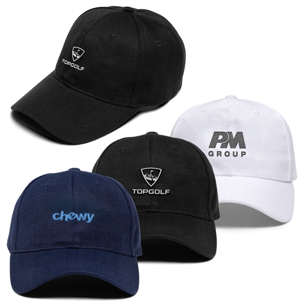Promotional Promo Poly-Cotton Panel Velcro Strap Baseball Cap