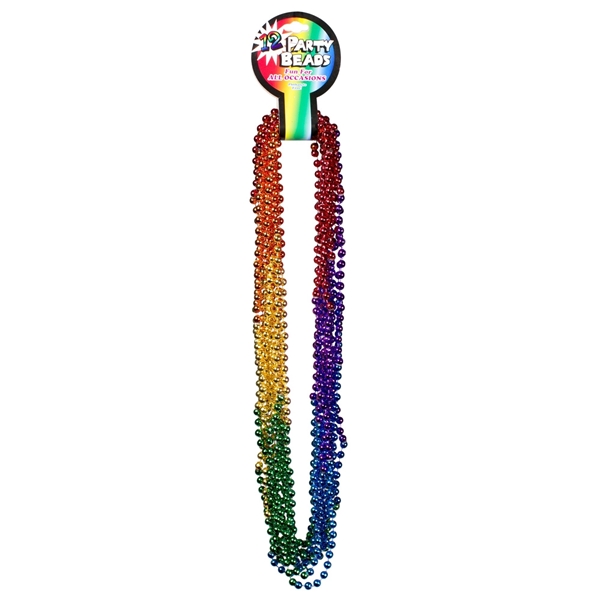 Rainbow Mardi Gras Beads Necklace