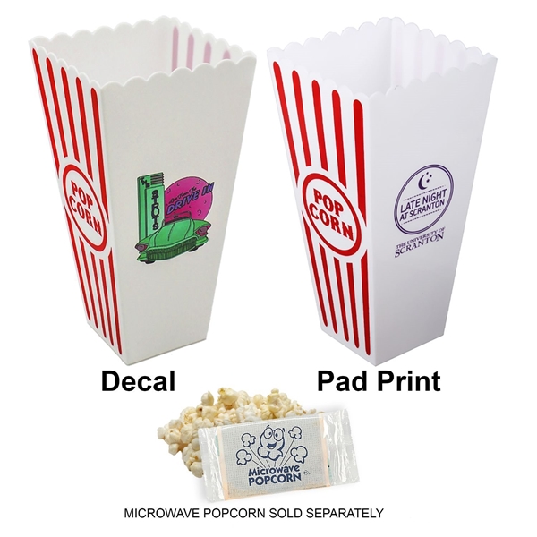 Re - Usable Plastic Boxes Popcorn Buckets (White)