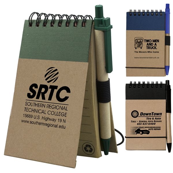 Recycled Jotter Notepad with Recycled Paper Pen