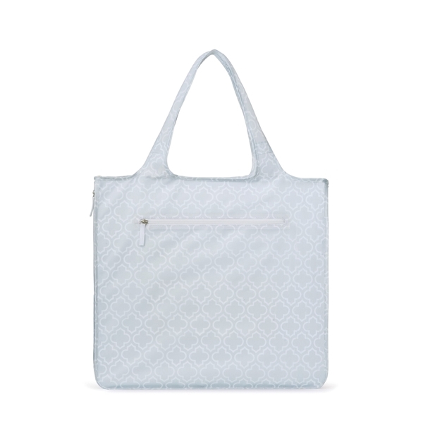 Riley Large Patterned Tote - Light Grey Moroccan Pattern