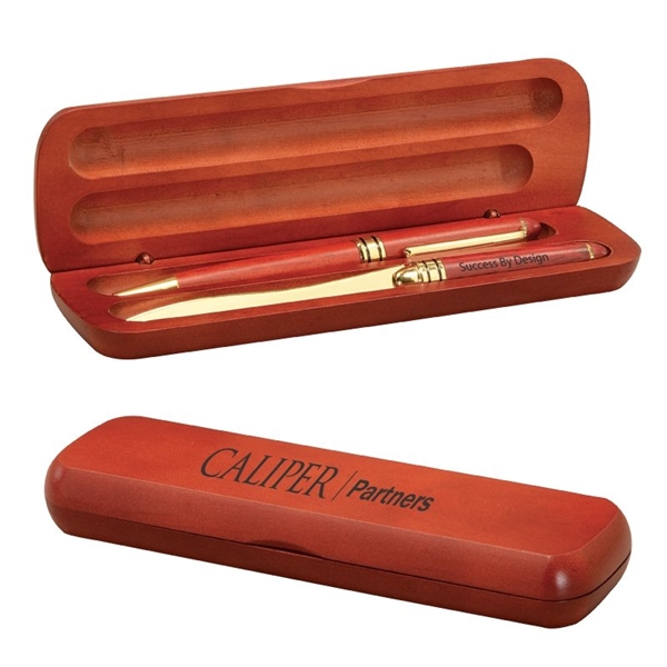 Rosewood Case w / Pen and Letter Opener Gift Set
