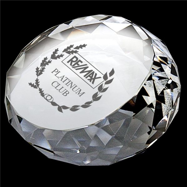 Round Diamond Crystal Paperweight