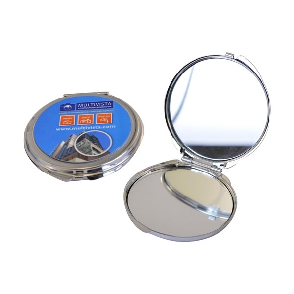 Round Metal Compact Mirror - Full Color