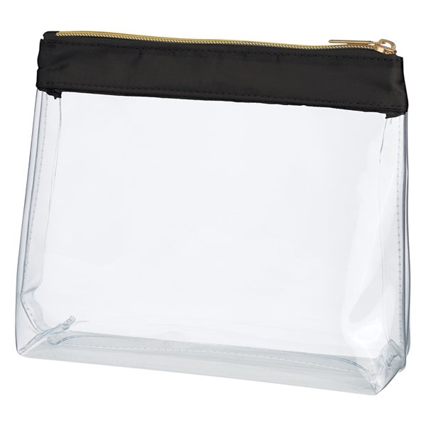 Sadie Satin Clear Cosmetic Bag