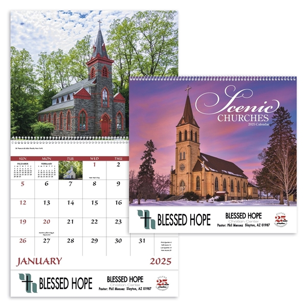 Scenic Churches - Spiral - Good Value Calendars(R)