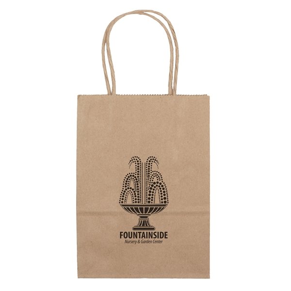 Paper Recyclable Flexo Ink Eco Shopper Tote Bag 5.25 X 8.25
