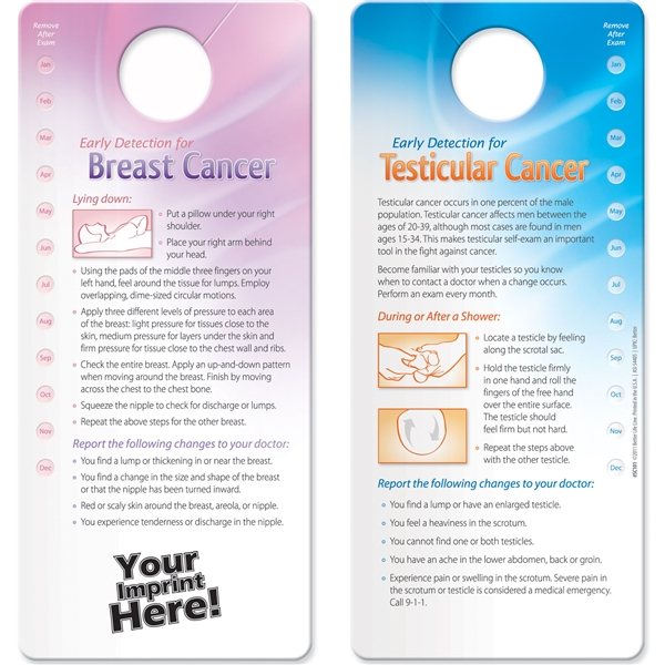 Shower Card - Early Detection For Breast / Testicular Cancer