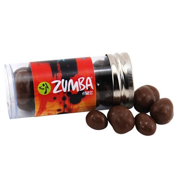 Small Plastic Tube with Chocolate Covered Peanuts