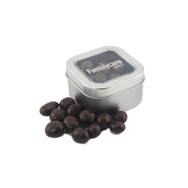 Small Window Tin with Chocolate Espresso Beans