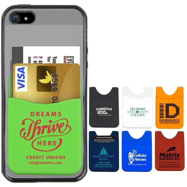 Promotional Soft Silicone Cell Phone Wallet $0.89
