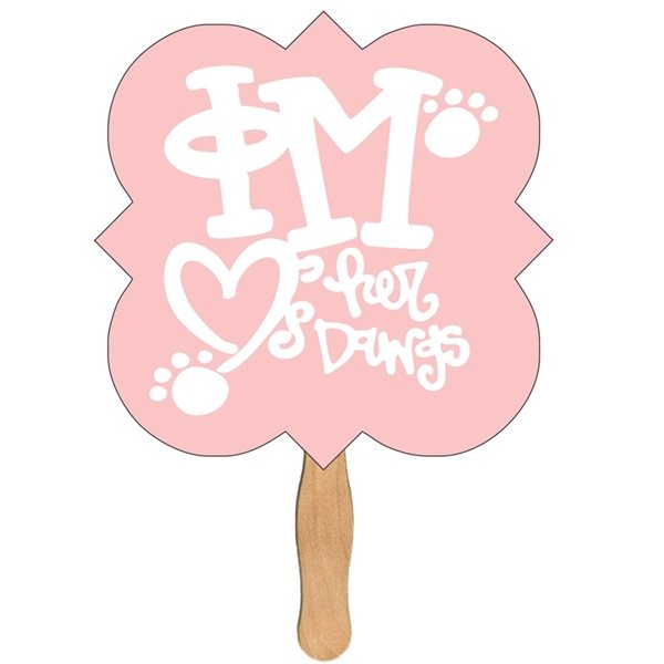 Square Clover Digital Hand Fan (2 Sides)- Paper Products