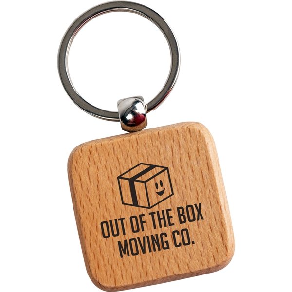 Square Wooden Key Tag