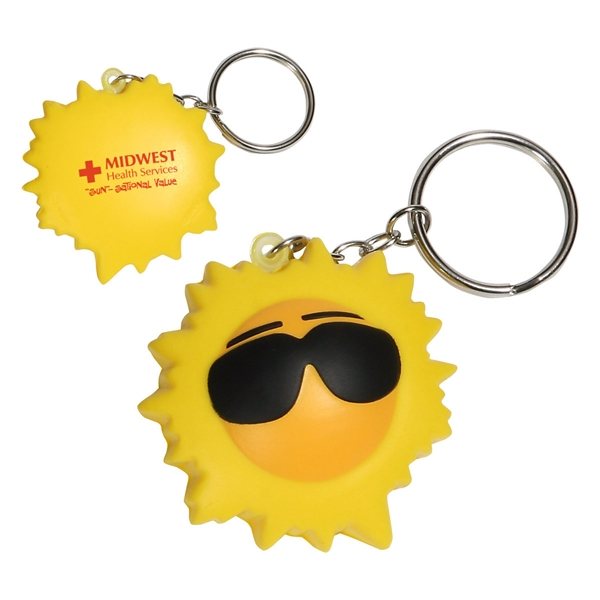 Squishy Cool Sun Key Chain - Stress Relievers
