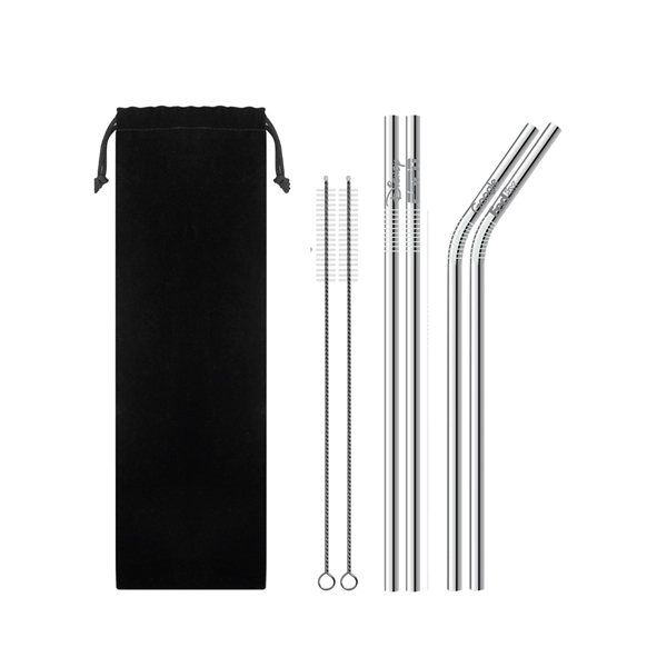 8 Piece Reusable Metal Straw Set, Reusable Straw Set With Accessories,  Rainbow Reusable Straws, Travel Straw Set, Straw Cleaner, Large Straw 