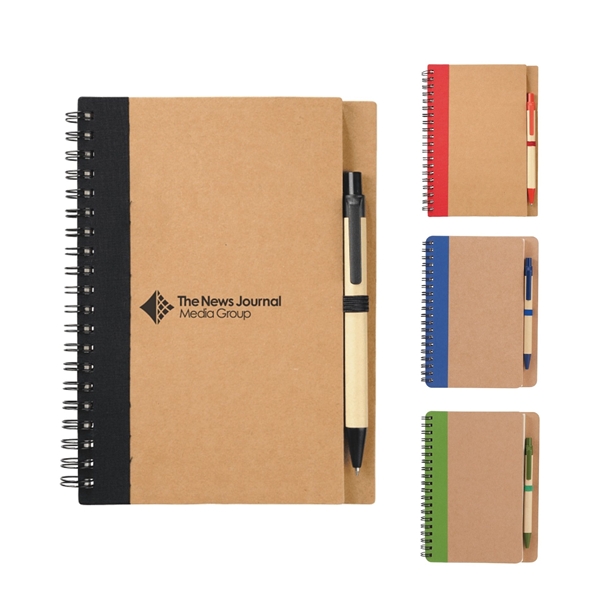 5 x 7 Eco Spiral Notebook with Pen