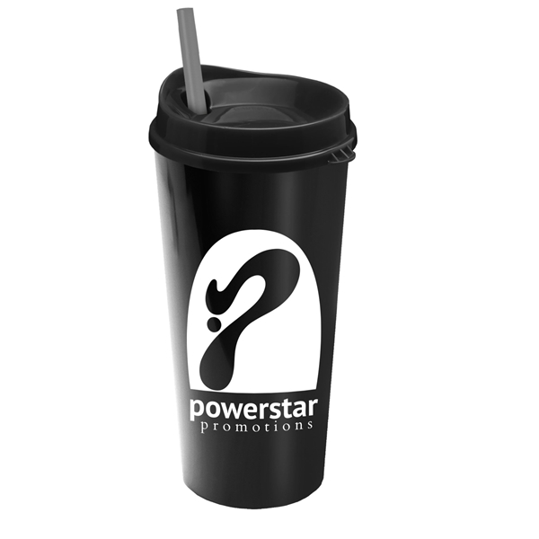 The Explorer - 20 oz Travel Tumbler With Clear Slide Lid And Straw