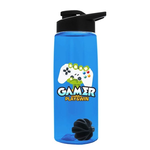 The Flair - 26 oz Transparent Tritan(TM) Bottle with Drink thru lid, Mixing Ball, and Digital Imprint