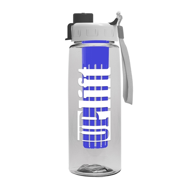 The Flair - 26 oz Transparent Tritan(TM) Bottle with Quick Snap lid and Large Infuser