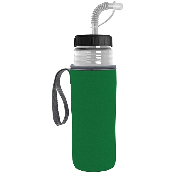 The Lifeguard - 24 oz PETE Bottle With A Straw Lid And Caddy