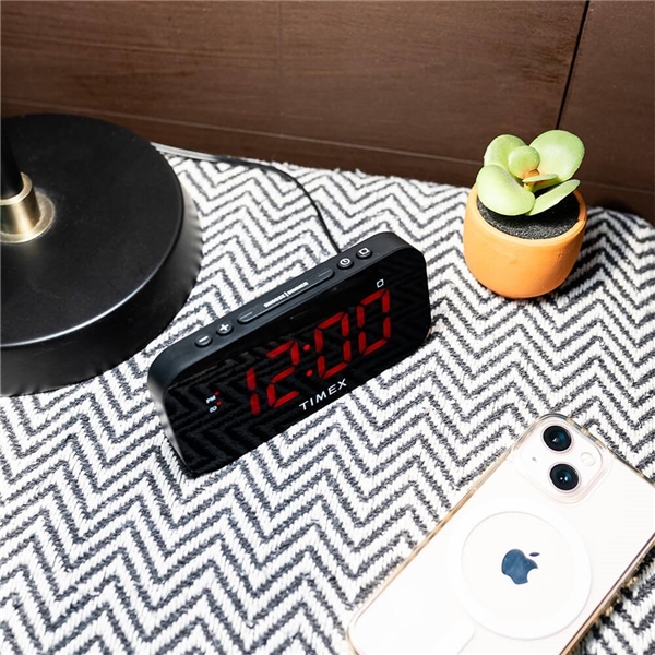 Promotional Timex Alarm Clock With USB Charging Black