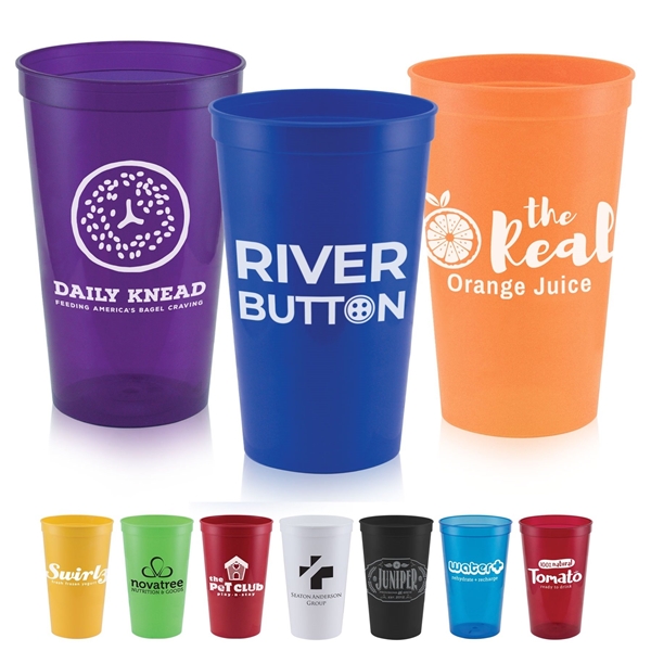 Promotional 22 oz Fluted Plastic Stadium Cup