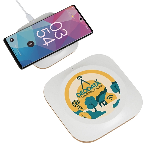 Trident 15W Wireless Charger Made With FSC(R) Cork Recycled Plastic