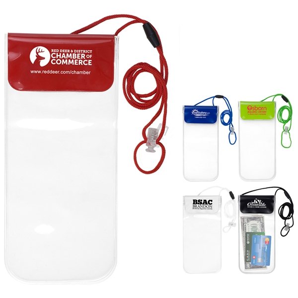 Savvy Bliv ved Blæse Promotional "Truckee" Clear Touch Through Water-Resistant Cell Phone and  Accessories Carrying Case with 35" Adjustable Breakaway Lanyard $1.61