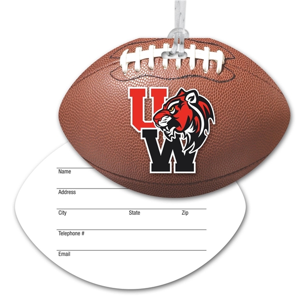 Ultra - Thin Football Luggage Tag with Clear Strap