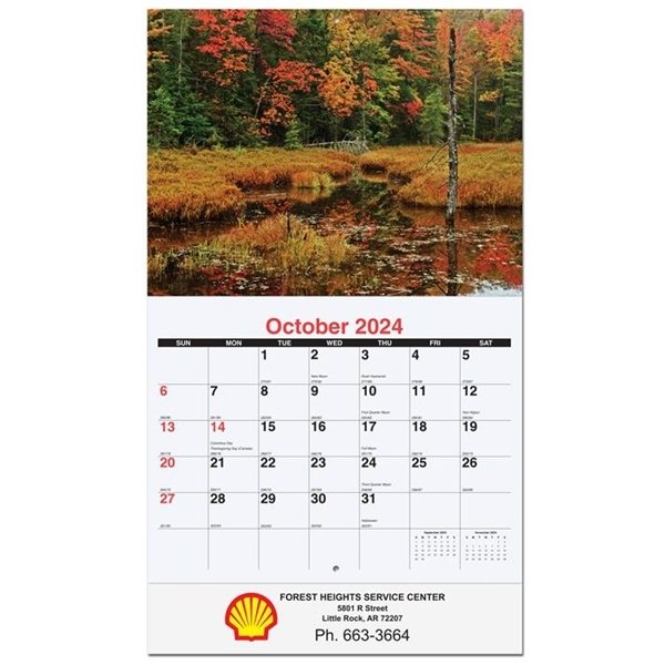 Logo Laminated Time Management Span-A-Year Calendars with Marker (2024), Calendars