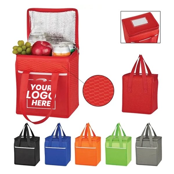 Wave Design Non - Woven Cooler Lunch Bag Tote