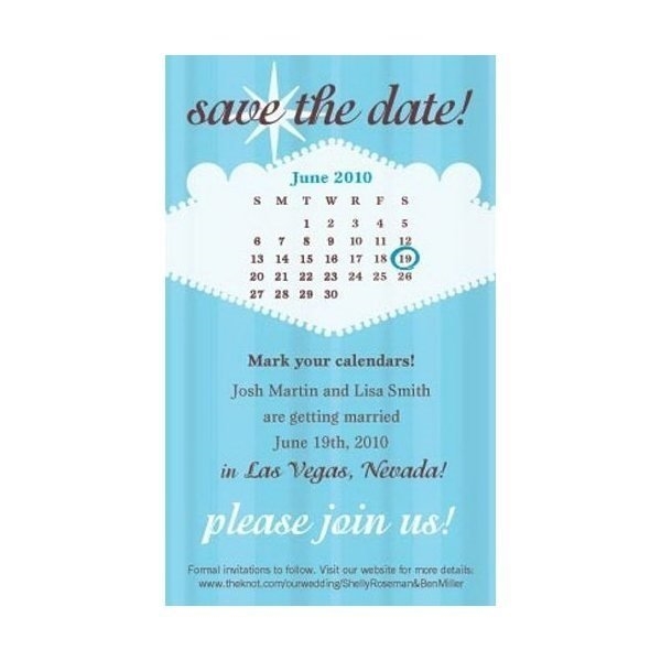 Wedding - Blue Stripes VEGAS - Budget Square Corner Cut Magnets