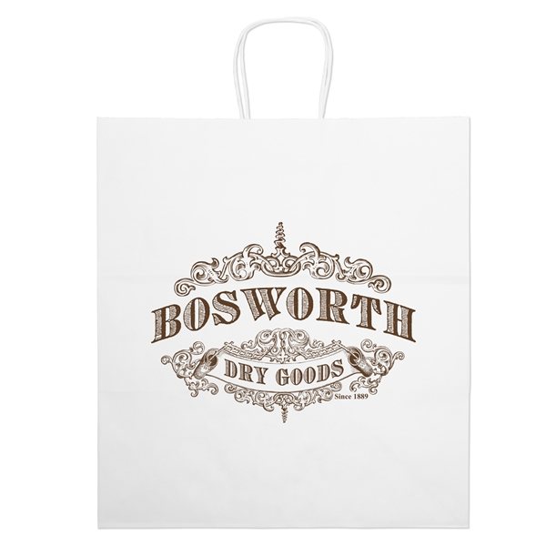 Promo White Kraft Brute Tote Bags (Full Color Logo)