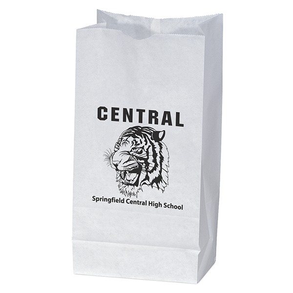 White Peanut Bag with Serrated Cut Top