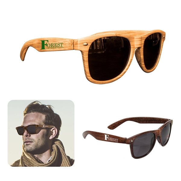 Promotional Wood Grain Sunglasses 4735