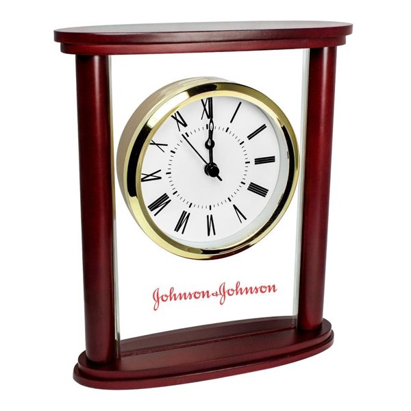 Wood W / Glass Alarm Clock