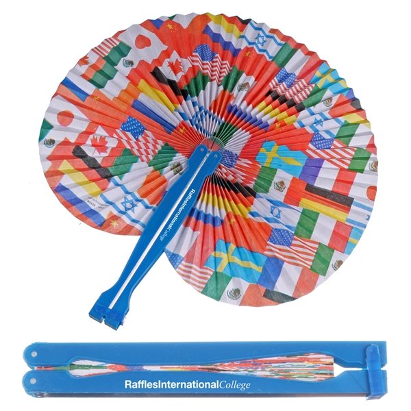 World Flags Accordion Hand Fan