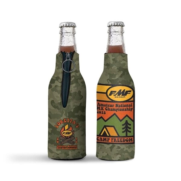 Promo Neoprene Zippered Beer Bottle Coolies (12 Oz.)